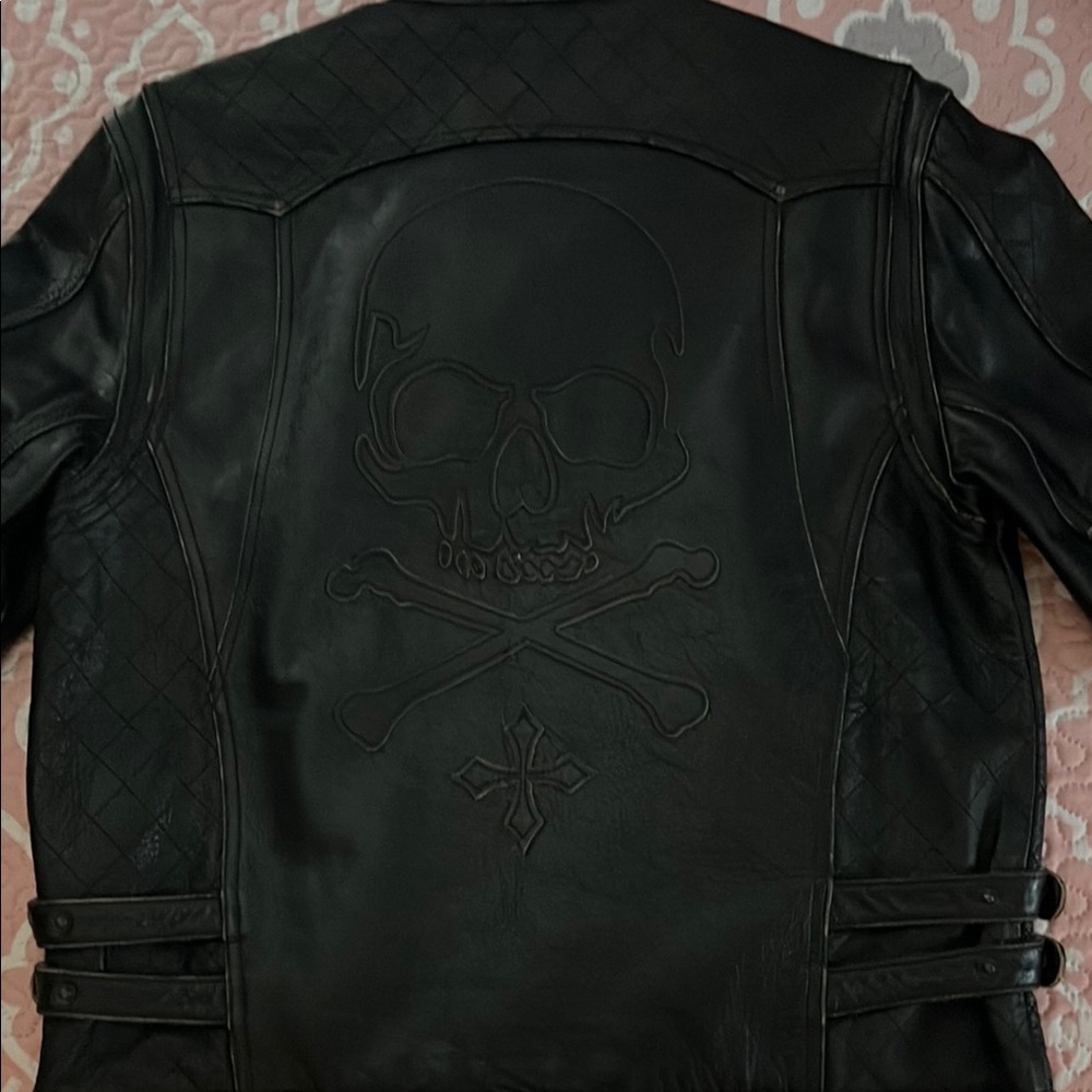 Affliction Black Bomber Jacket with Structured Design